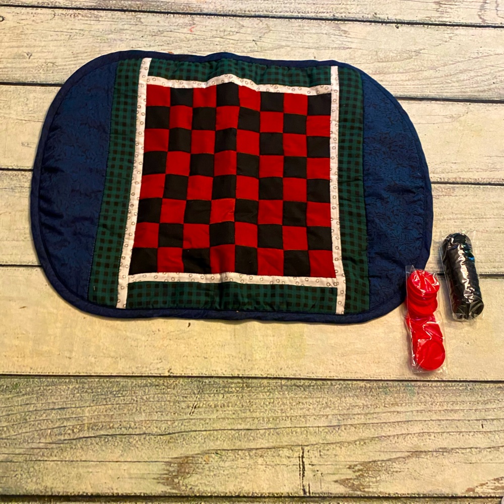 Checkers game country style on a material.